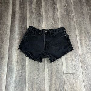 Levis Black Cut Off Jean Shorts‎